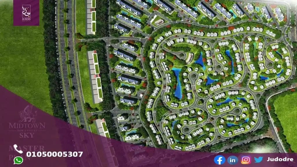 اشتري  شقة 190متر في كمبوند ميدتاون سكاي العاصمة الادارية الجديدة MidTown Sky New capital - 1