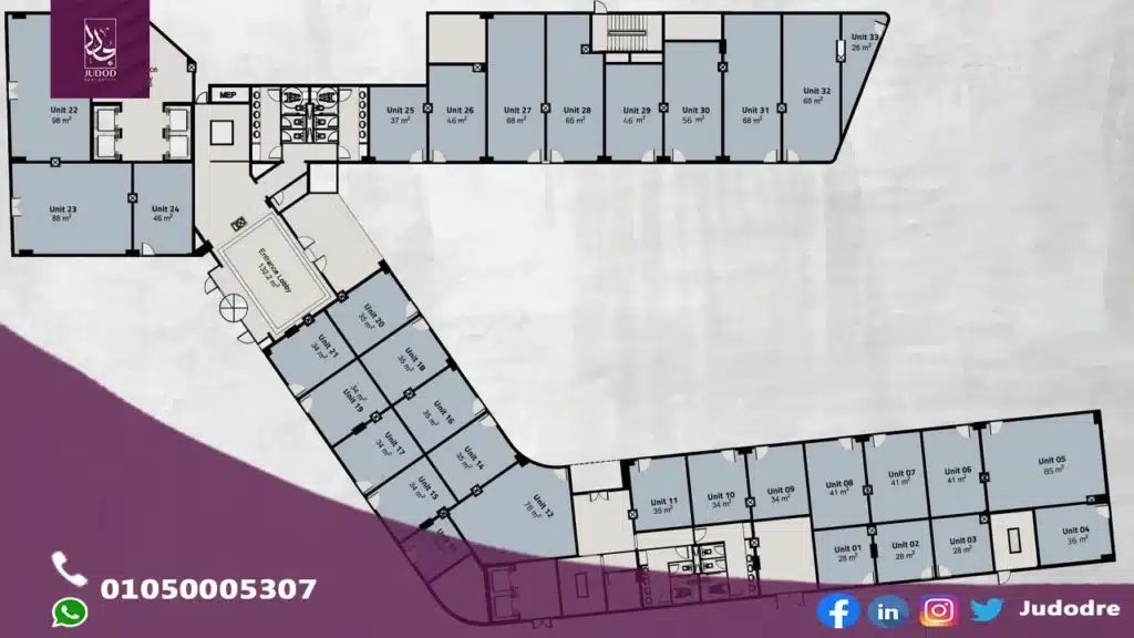 اشتري مكتب اداري 70  متر في مول كابيتال بارك تاور العاصمة الإدارية الجديدة Mall Capital Park Tower New Capital - 3