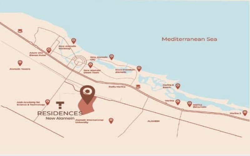 كمبوند تي ريزيدنس العلمين الجديدة 2025 T residence 1 موقع مشروع تي ريزيدنس توريك العلمين الجديدة