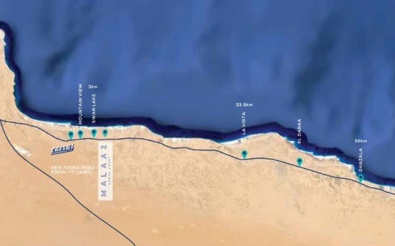 قرية ملاذ الساحل الشمالي رأس الحكمة Malaaz North Coast 2 موقع قرية ملاذ الساحل الشمالي سوديك