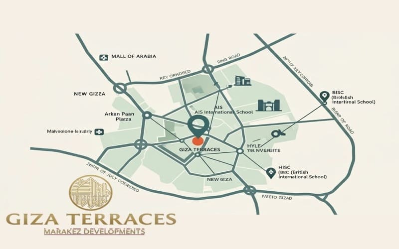 كمبوند جيزة تيراسيز 6 اكتوبر تفاصيل و اسعار Giza Terraces 6 October 2 موقع Giza Terraces 6 October